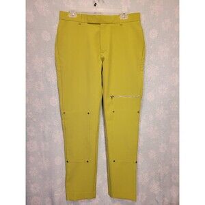 BoohooMan Men Pant 32 Lime Green Chartreuse Trouser Party Rave Fancy Zesty City